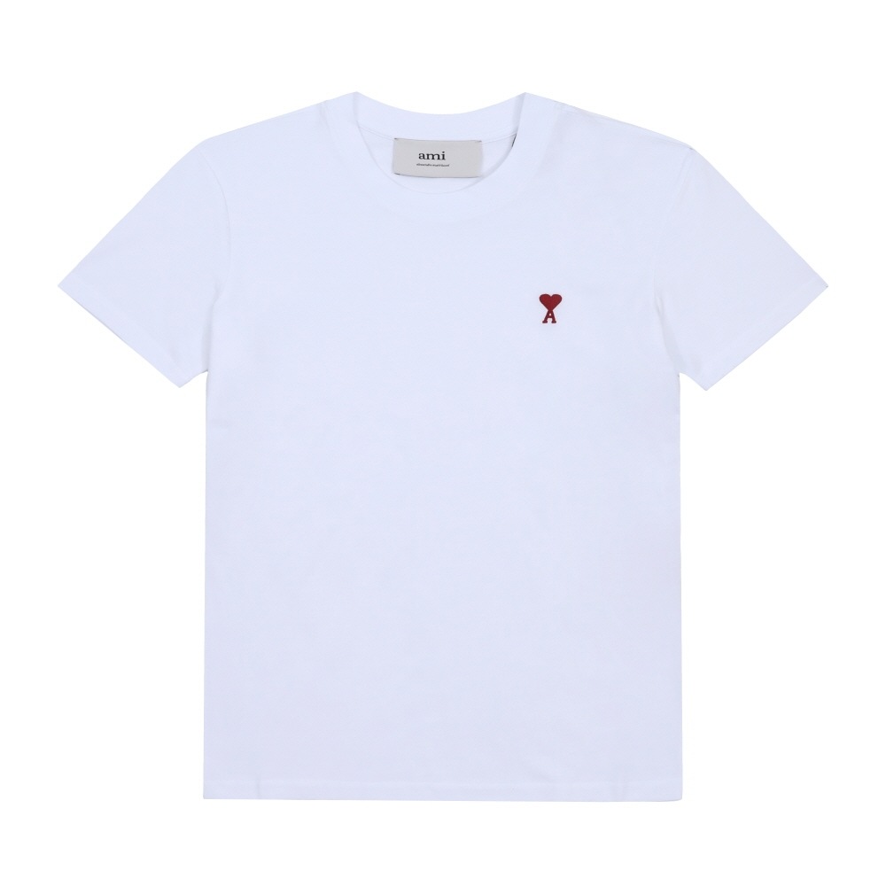 AMI BFUTS035 724 100 アミードクールスモールハートロゴパブリックショートスリーブ T シャツ