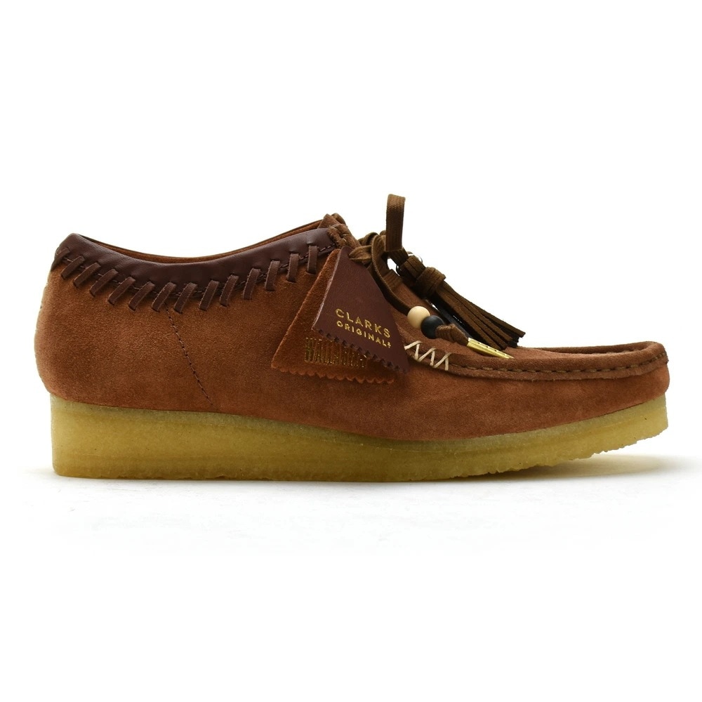 クラークス オリジナルス ワラビー メンズ モカシン シューズ ダークタン ブラウン CLARKS ORIGINALS WALLABEE DARK TAN COMBINATION[26165806]