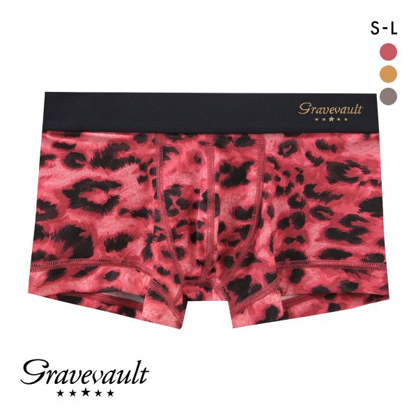 グレイブボールト LEOPARD ローライズ ボクサーパンツ SML メンズ 前閉じ 日本製 Gra