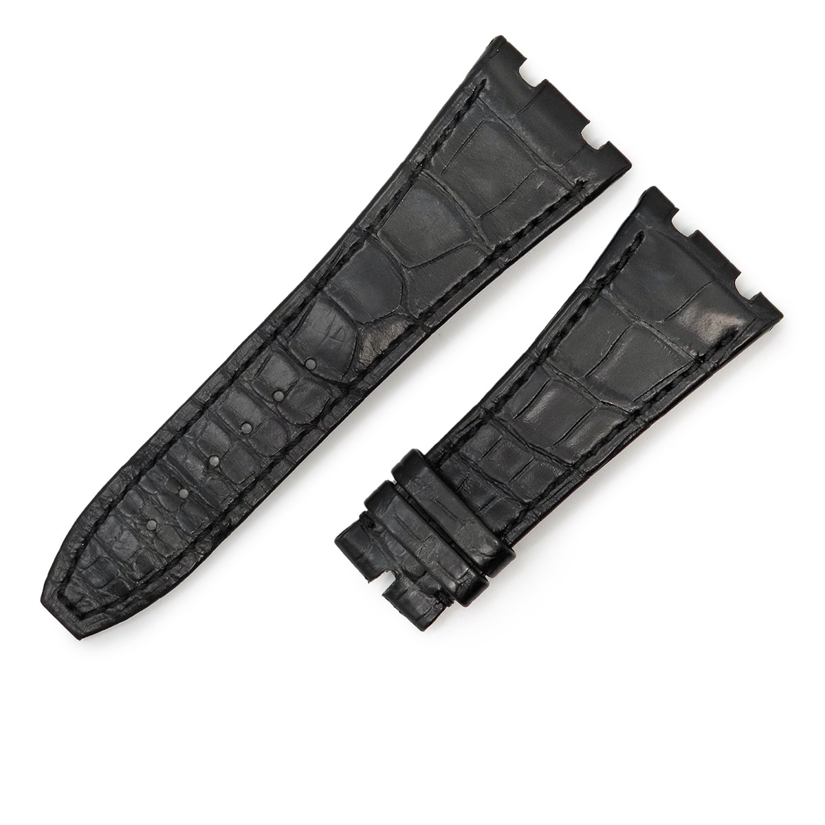 ロイヤルオーク用 クロコバンド メンズ 新品同様 純正 替え ベルト ストラップ 27mm ブラック 黒