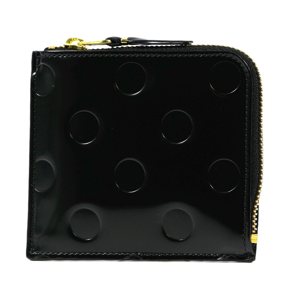 コムデギャルソン 財布 小銭入れ コインケース COMME DES GARCONS CDG L字ファスナー ドット 水玉 ブラック POLKA DOTS EMBOSSED SA3100NE-BLACK