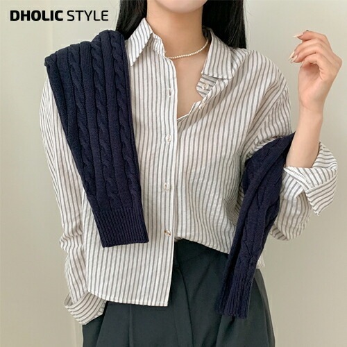 オーバーストライプシャツ・p520029