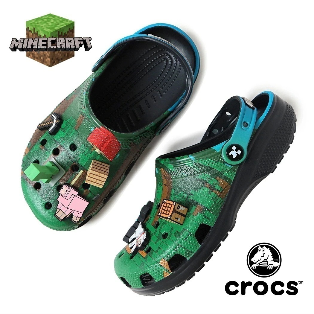 CROCS クロックス クラシック クロッグ サンダル スライド マインクラフト CLASSIC CLOG ×MINECRAFT ( 国内正規品 マイクラ グッズ キッズ レディース 210829-9