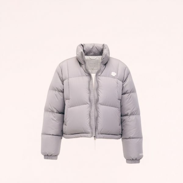 [Giselle Wearing] Womens Duckie Glossy Down Short Puffer Silver