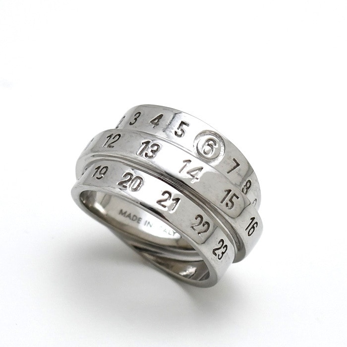 MM6 MAISON MARGIELA メゾン マルジェラ 指輪 リング アクセサリー トリプルロゴ Numeric シグネチャーリング SM6UQ0073 P6627 レディース シルバー 刻印