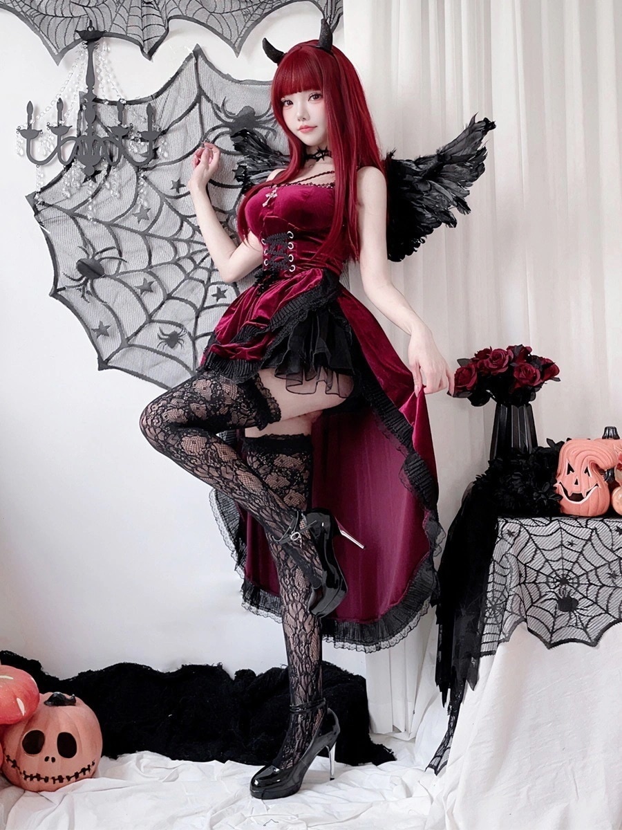 ダークゴシックハロウィーンコスチュームレディースドレスタキシード魔女吸血鬼新しい ヴァンパイア