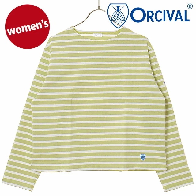 レディース クルーネック ロングスリーブプルオーバー [#B259] トップス カットソー 長袖Tシャツ フランス製 イエロー系 LIMONCELLO/WHITE 正規取扱店