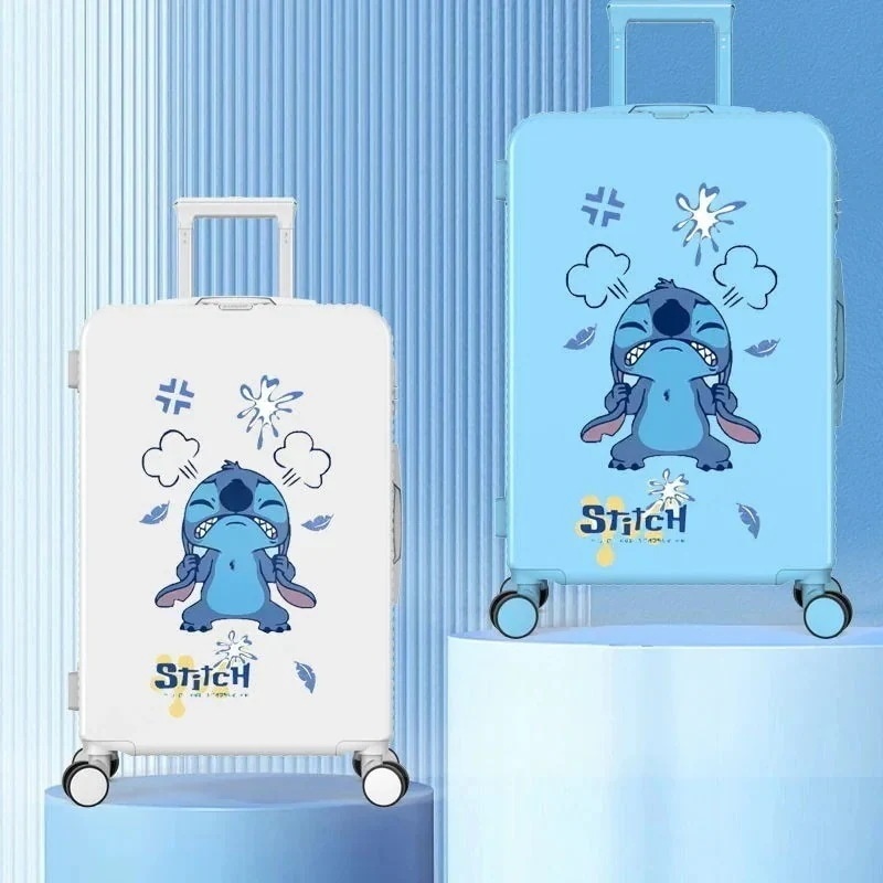 ディズニーのスティッチ新型落書きスーツケース女性パスワードスーツケース男性大容量丈夫で長持ちする搭乗ケース