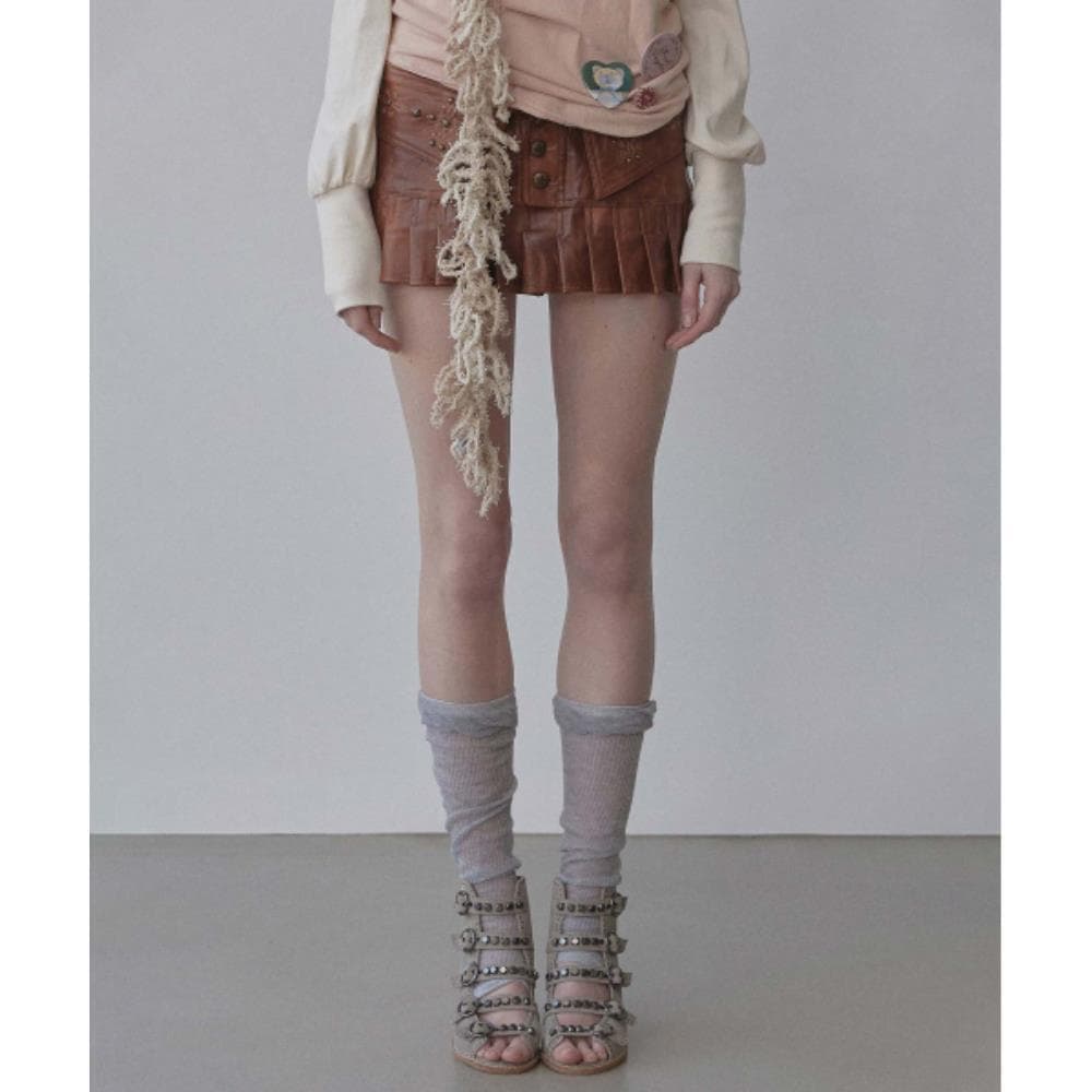 スカルプター Western Faux Leather Micro Skirt Red Brown SC2 13,771円