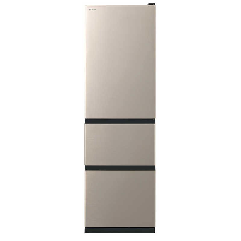 日立　HITACHI　冷蔵庫 3ドア 315L 左開き Vタイプ 真ん中野菜室 サッと急冷却 幅54cm ライトゴールド　R-V32XL-N（標準設置無料）
