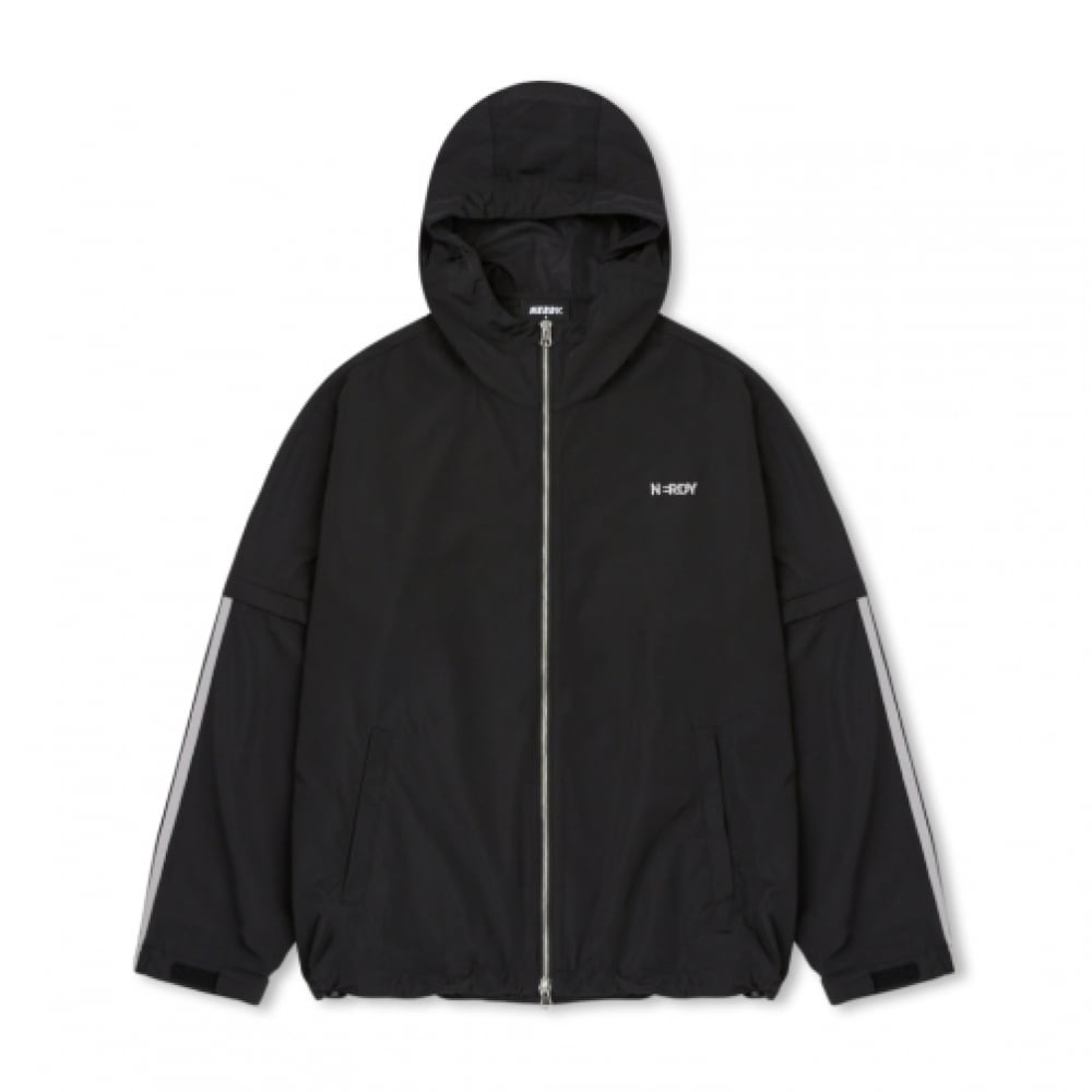 NERDY デタッチャブルスリーブウィンドブレーカーブラック