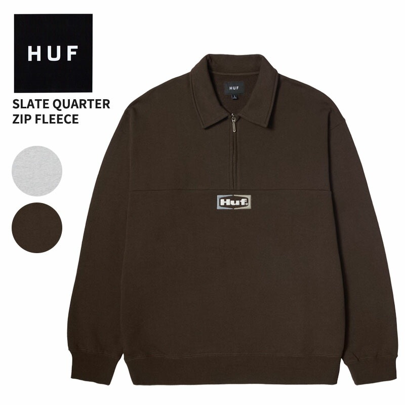 ハフ メンズ ハーフジップ スウェット HUF SLATE QUARTER ZIP FLEECE トップス 長袖 カットソー fl00232