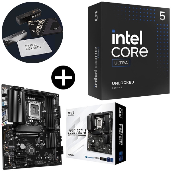 Core Ultra 5 245K CPU + ASRock Z890 Pro-A マザーボード + ASRockオリジナルマウスパッド セット