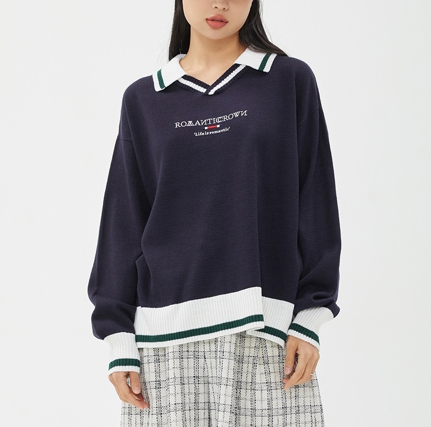 正式的 PREPPY COLLAR 男女共用/カップル [2色] KNIT ニット Size:S - www.viacaocatedral.com.br