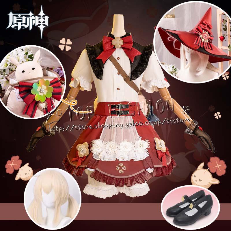 原神 げんしん genshin 風 クレー Klee 魔女 新装 新しい服 コスプレ衣装 ウィッグ cosplay イベント 演出服 アニメ変装 仮装