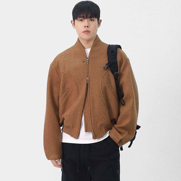 メンズ ウール50 アーティスティック カーブライン ショート ブルゾン ウールジャケット SMOR072