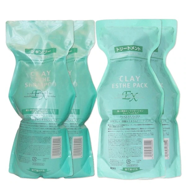 クレイエステEX シャンプー 1000mL 2個 + パック 1000g 2個 詰め替え セット