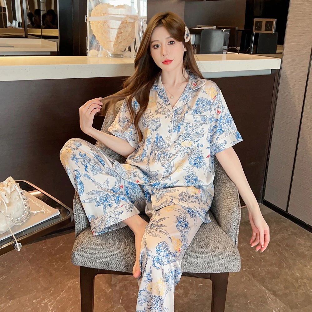 ウェア 楽ちんウェア 部屋着 寝間着 パジャマ レディース クール 半袖 ズボン カーディガン シンプル 春夏新作 ホームウェア セットモデル 韓国ファッション