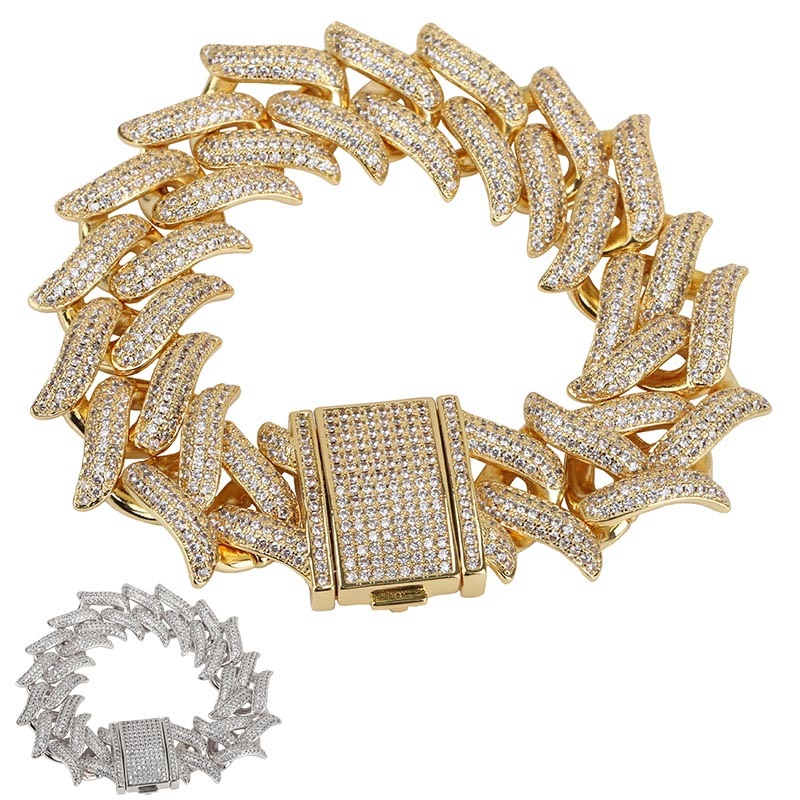 パヴェ 喜平チェーンブレスレット18K [b272]