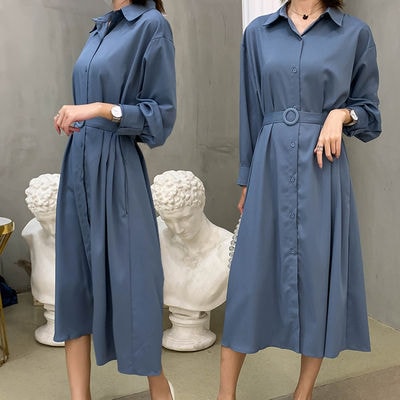 長袖シャツ シャツワンピース レディース 長袖ワンピース ロング丈 ロングワンピース ゆったり 大きいサイズ 着痩せ おしゃれ カジュアル 秋物 新作