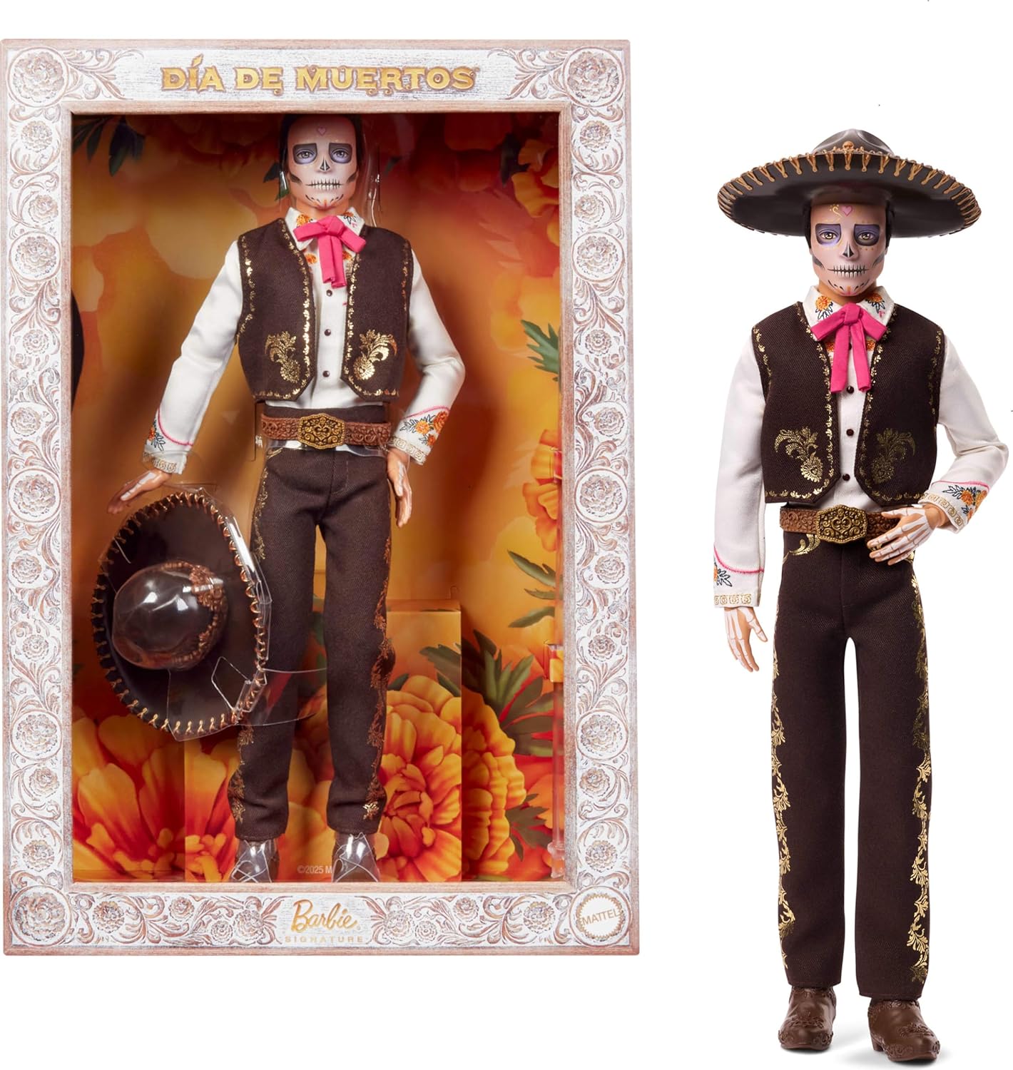 バービー(Barbie) ケン ディア・デ・ムエルトス Dia De Muertos Ken シグネチャー BLACK きせかえ人形・ハウス ままごと・ごっこ遊び 6歳から オレンジ JBJ06