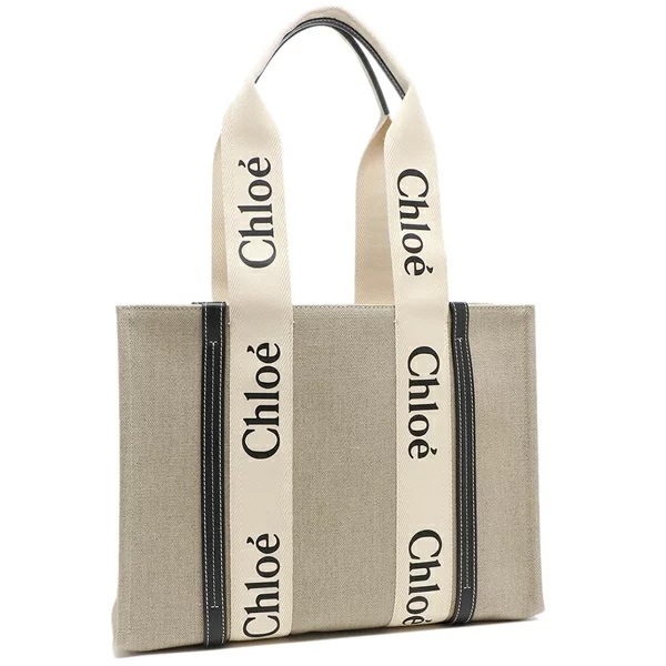 トートバッグ ウッディ ミディアム ベージュ ネイビー レディース CHC22AS383I26 91J