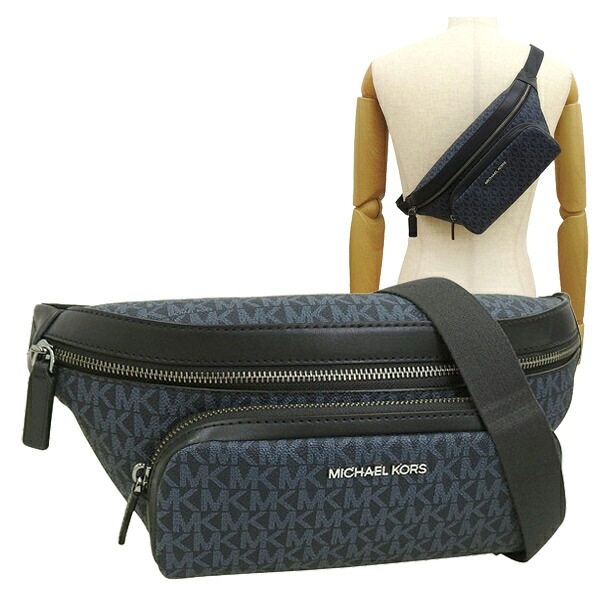 マイケルコース バック メンズ ボディバッグ アウトレット ネイビー 37U1LCOY9B2-068 MICHAEL KORS