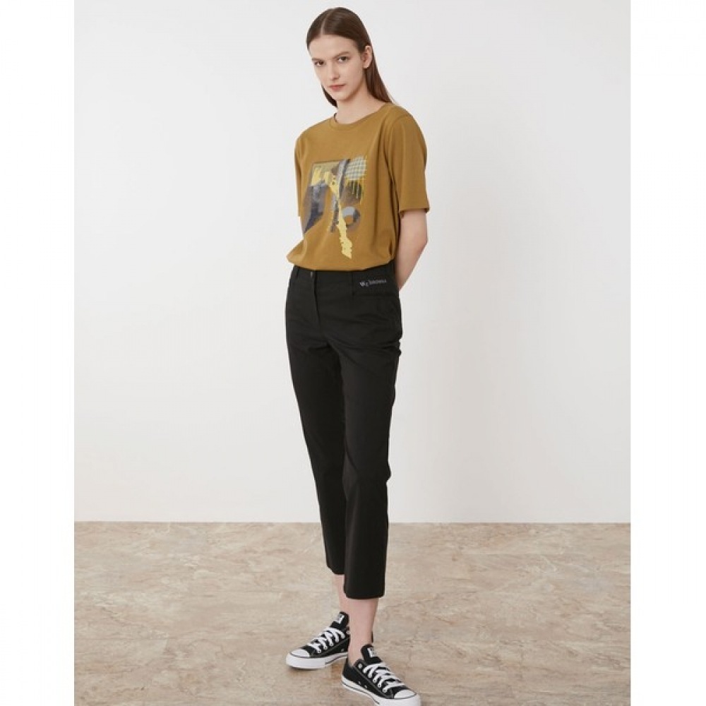 [オリビアローレン] レタリング刺繍ブーツカットパンツ_VVCDL3M4291