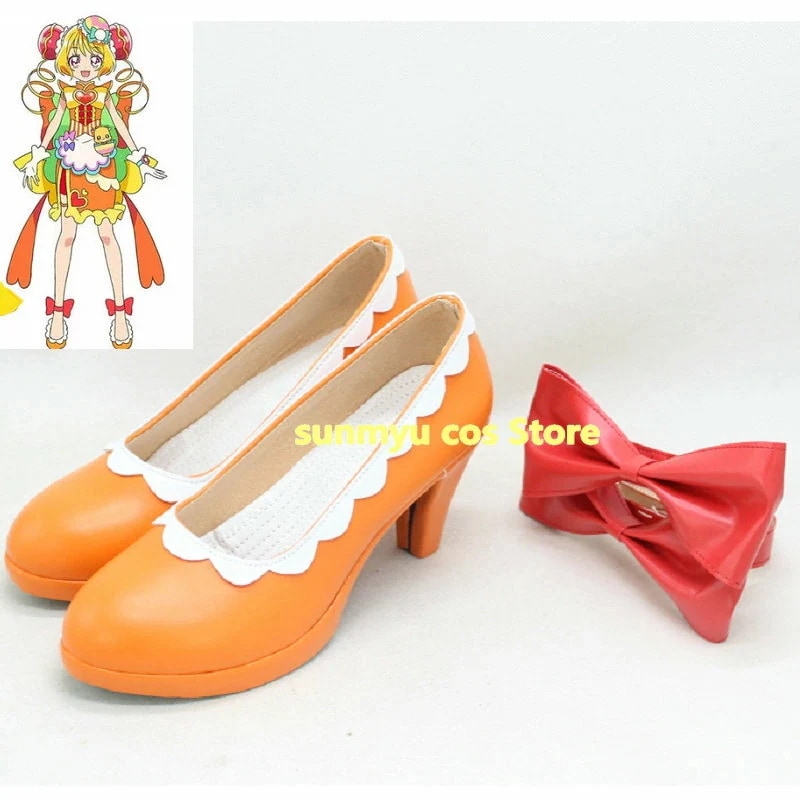 デリシャスパーティープリキュア キュアヤムヤム コスプレ靴 ブーツ