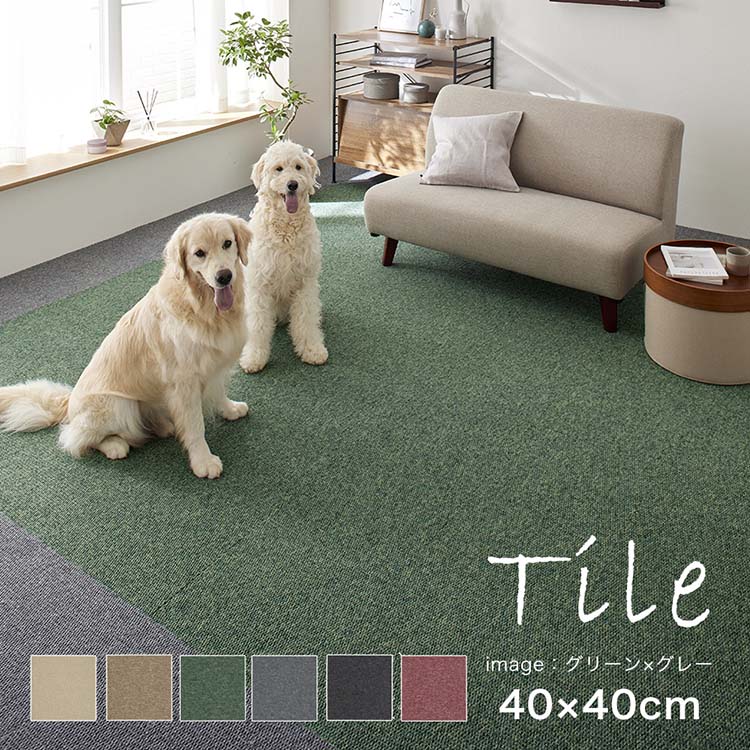 【人気商品】タイルカーペット SUMINOE 40×40 正方形 タイルマット 家庭用タイルカーペット フローループ 132-86897 RUGRUG (代引不可) (TD)