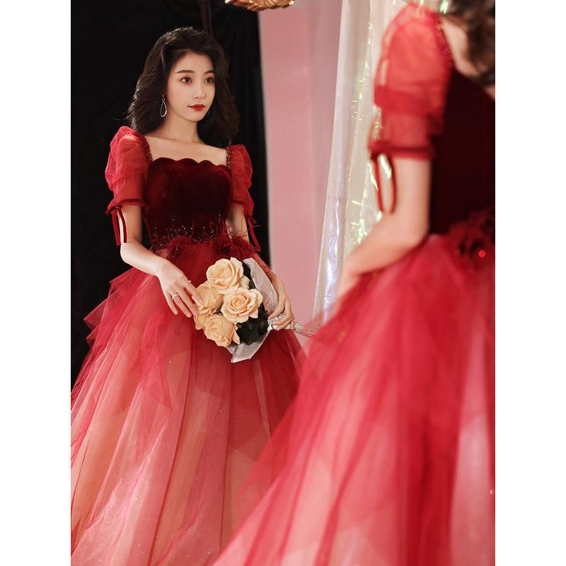 ウェア花嫁結婚式2024シニアホスト婚約ドレスドレス普段着レディース ウェディングドレス