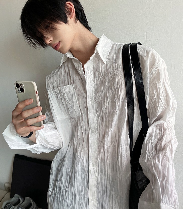 [COSYHARU公式] Premium Minimal Wrinkle Shirt