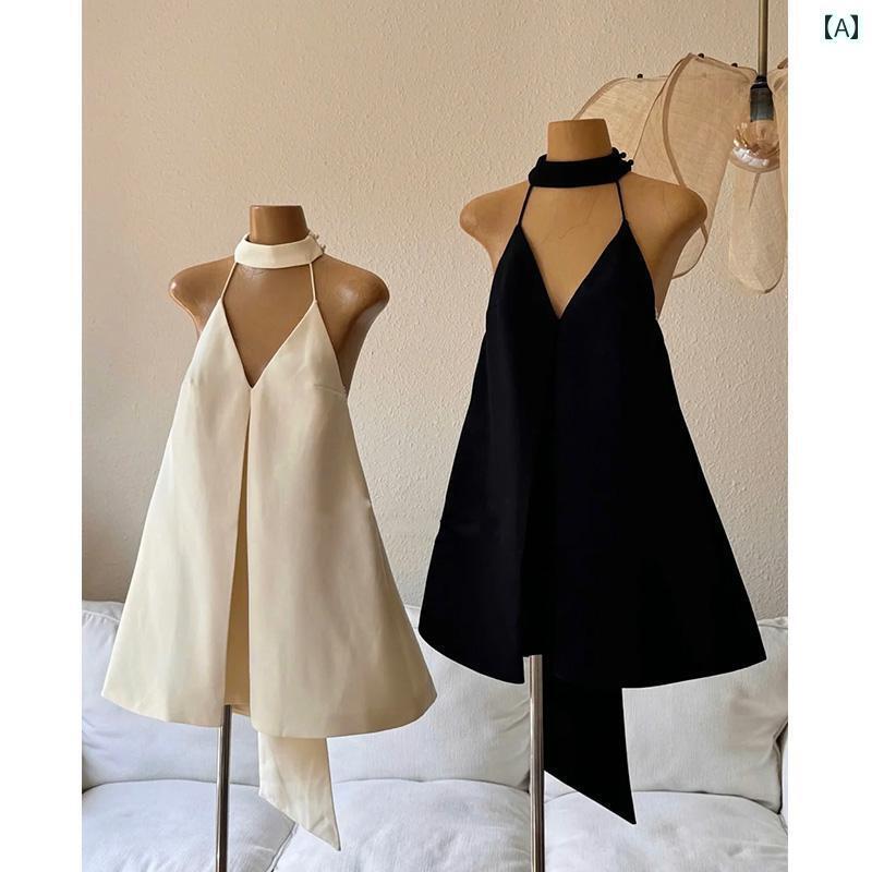 ホルターネック レディース トップス ホルターネック レディース トップス レディース小さい ホルターネック サスペンダー ドレス. 高級 感の ある 雰囲気. で 優雅 背中の 開いた 誕生日 ドレ