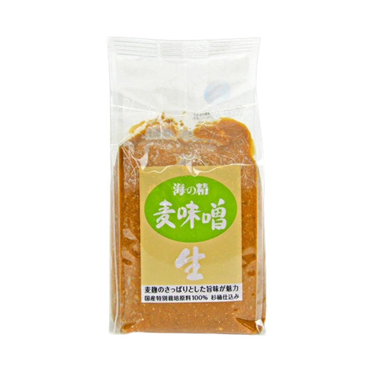 海の精 麦味噌 1kg 5個 味噌 みそ 調味料 保存料 無添加 不使用 国産特別栽培原料100％使用 生味噌 和食 味噌汁用 国産むぎ味噌 和食 日本食 業務用 大容量