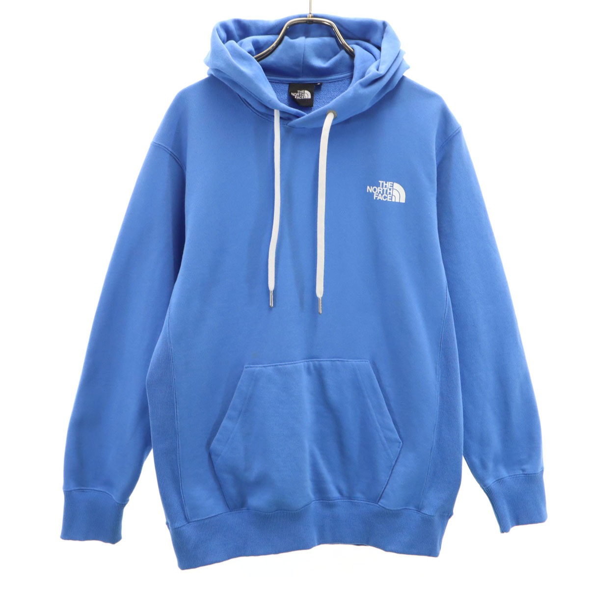 バック スクエアロゴ 長袖 スウェットパーカー S ブルー系 アウトドア NT12336 メンズ 古着