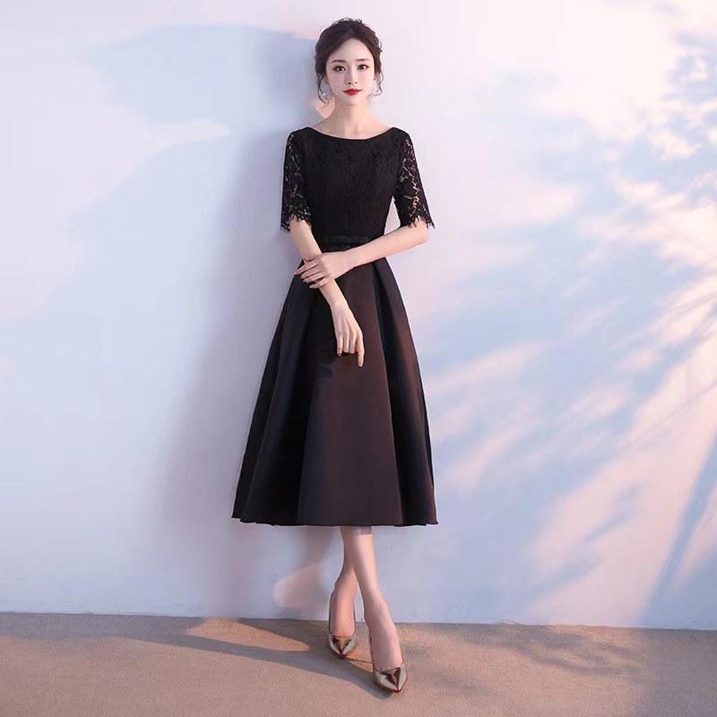 パーティードレス 結婚式 フォマールドレス ロングドレス ワンピース 七分袖 膝丈 ミモレ丈 ロング 5,403円