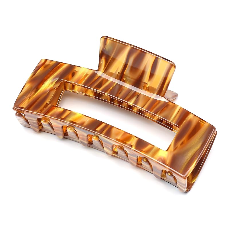 QinGoo 特大 大きめ コーヒー 髪留め クリップ しっかり バンスクリップ ヘアクリップ 人気 ヘアアクセサリー 可愛い おしゃれ 韓国 1本(12.7cm*6cm,Coffee)