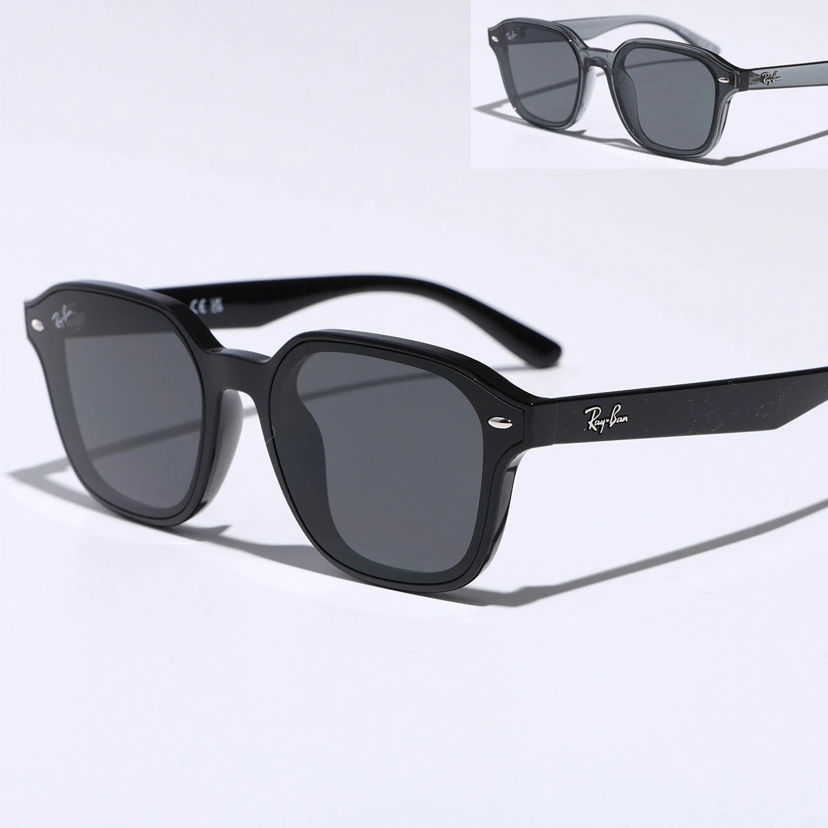 Ray-Ban レイバン サングラス RB4458D メンズ スクエア型 セルフレーム フルリム メタルロゴ ローブリッジフィット アイウェア カラー2色