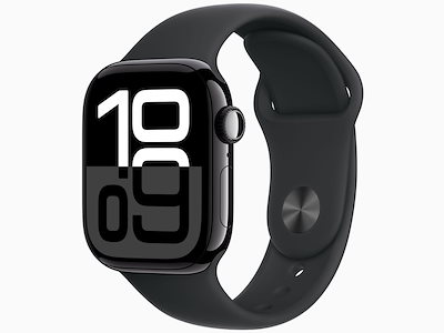 他サイト： Apple Watch Series 10 GPSモデル 42mm MWWE3J/A [ジェットブラック・ブラックスポーツバンド S/M]の商品画像