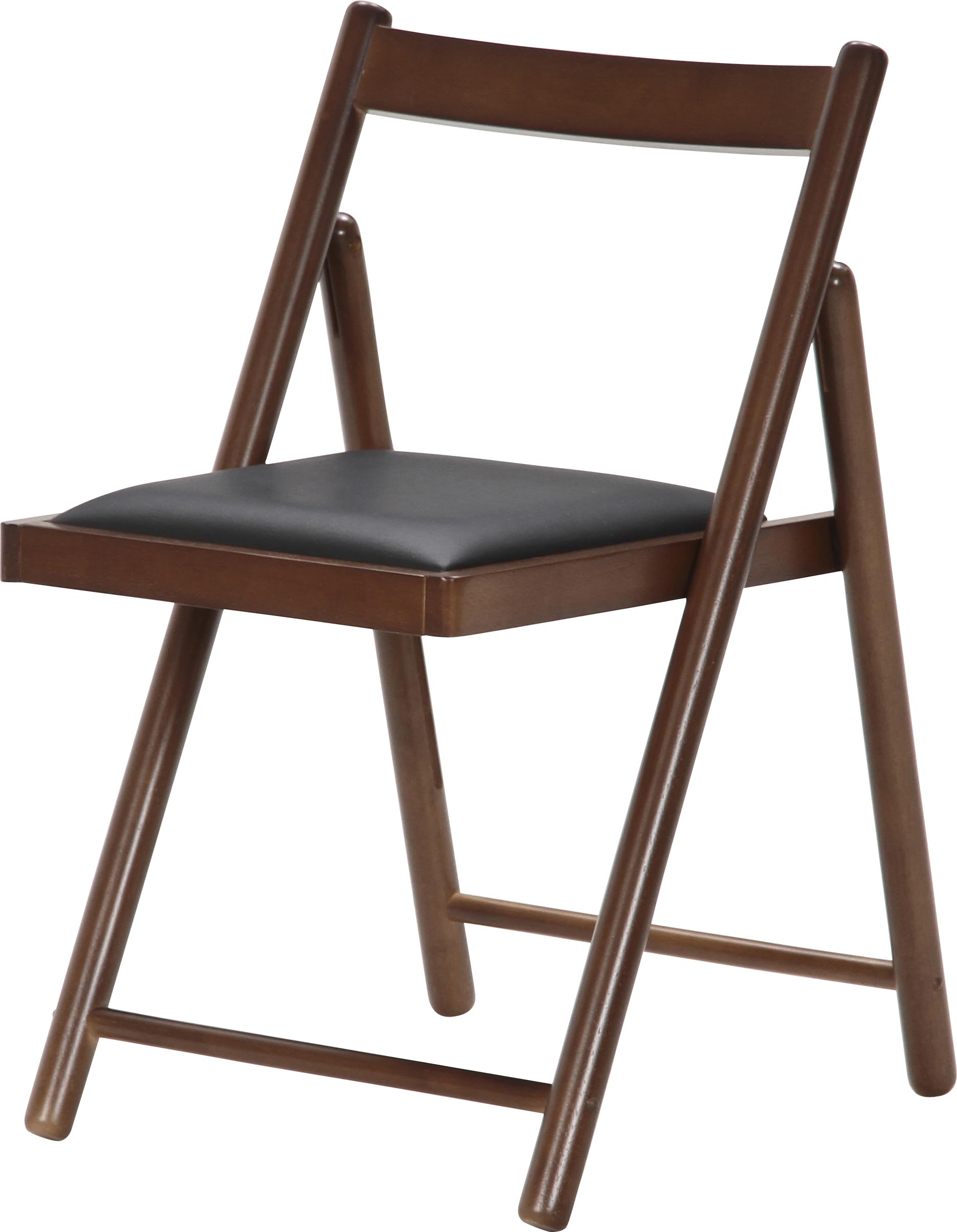 不二貿易 折りたたみチェア 椅子 幅43×奥行53×高さ70cm ミディアムブラウン 完成品 クッション付き 天然木 軽量 持ち運び簡単 ミラン 95783