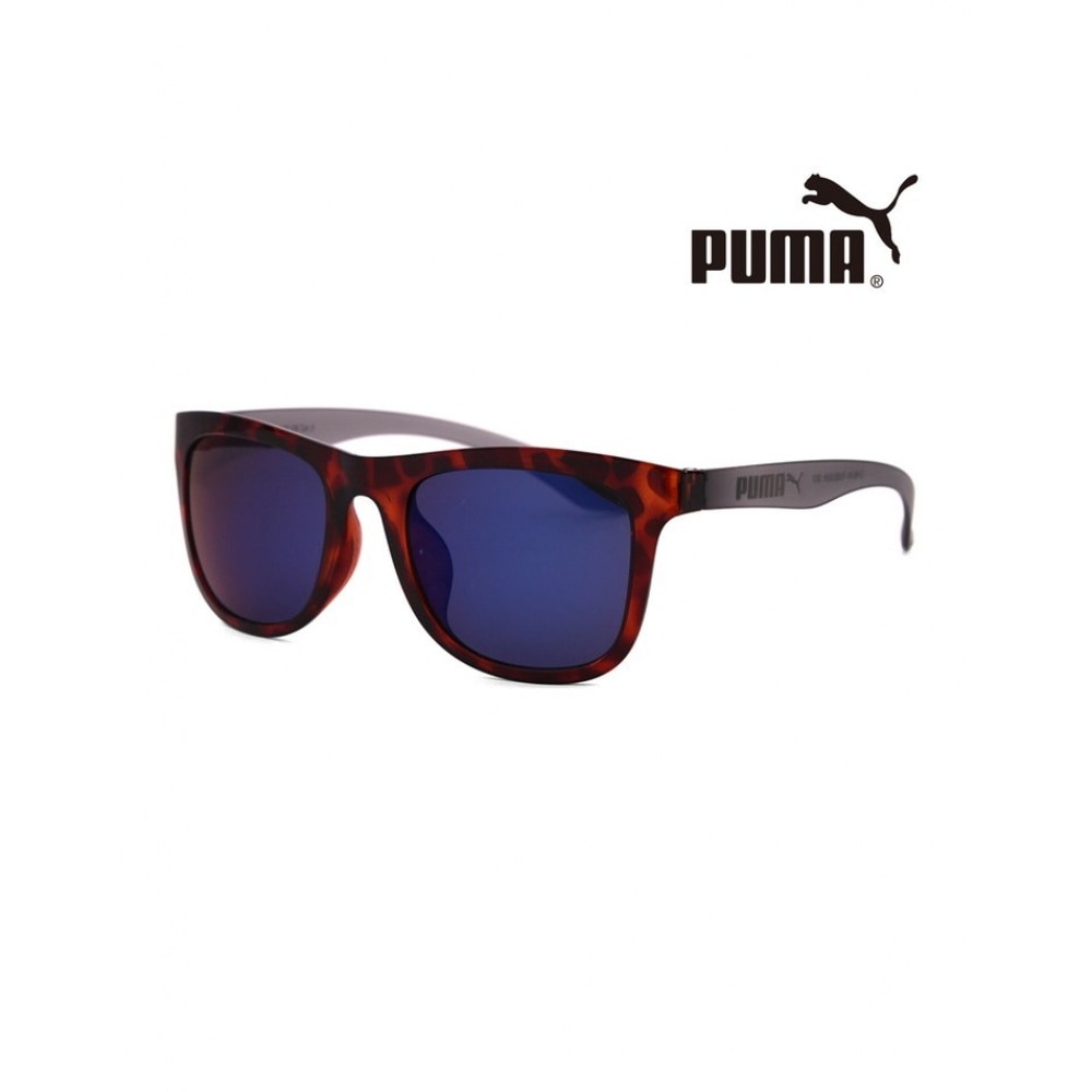 Puma PU0016SA 003 スクエアホーンリムミラーアジアンフィット軽量サングラス