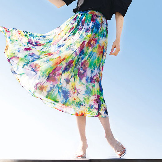 [最安値挑戦]！花柄プリントシフォンスカート レディース 夏 ボトムス スカート M-3L