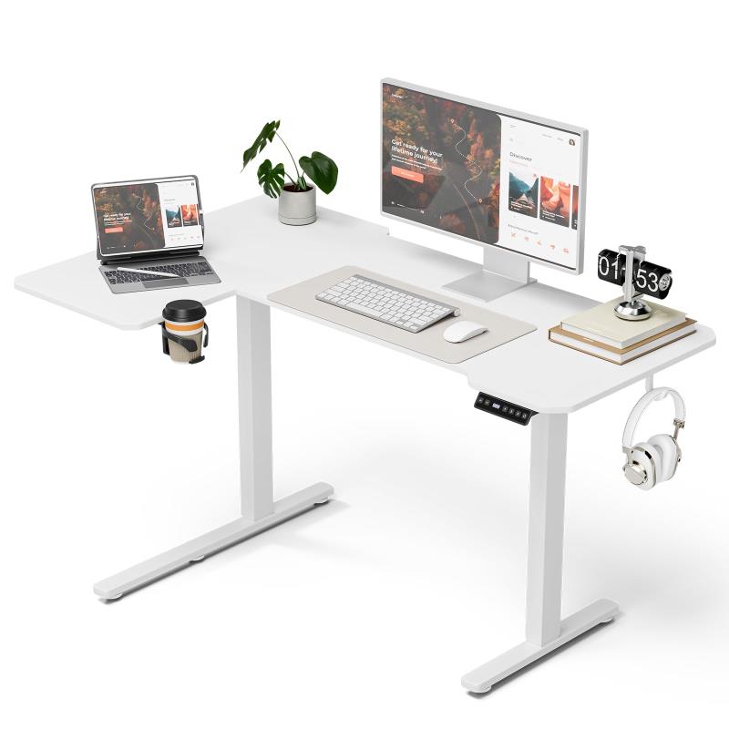 Acrolix電動 l字昇降式デス ク ゲーミングデスク スタンディングデスク 幅130cm 奥行100cm 高さ調節 メモリ機能 一人暮らし テレワークオフィスワークテーブル テレワーク 在宅ワーク