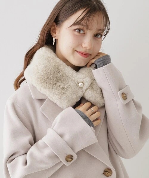 [最安値挑戦]ストール リサイクルエコファーパールティペット レディース