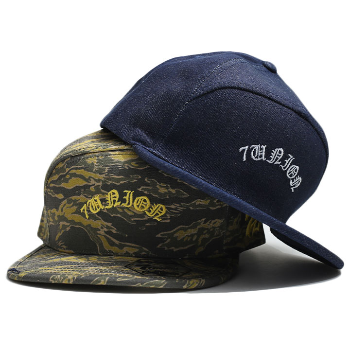 7union キャップ レディース 全2色 帽子 浅め ぼうし スナップバックキャップ ジェットキャップ おしゃれ かわいい 迷彩柄 アーチロゴ