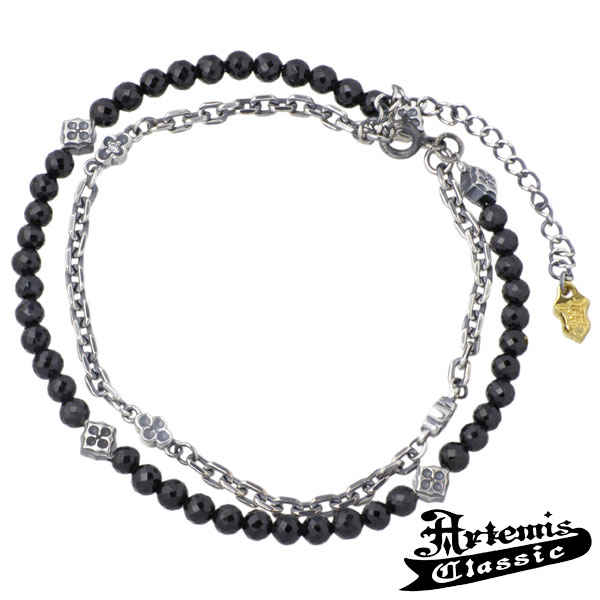 アルテミスクラシック Artemis Classic トレサリー コンビネーション シルバー ブレスレット アクセサリー ブラックスピネル キュービック シルバー 925 ACB0070