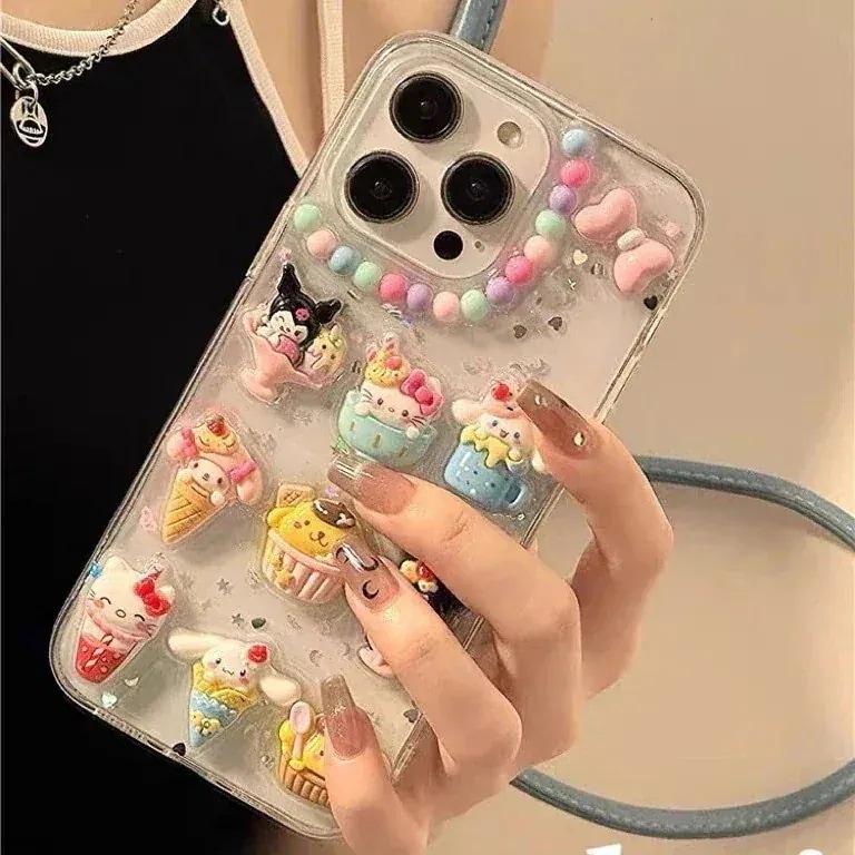 【2個買うと1個無料】サンリオlucky boxLucky bagキティ iphone15ケース キャラクター 人気 スマホケース iphone14ケース iphone13/12/11/xケース クロ