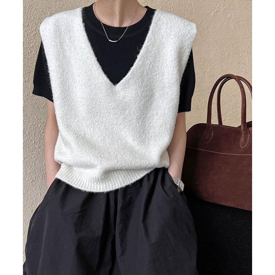 ベスト レディース Vネックニットベストゆうパケット719