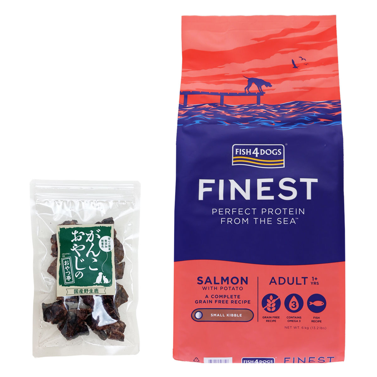 ファイネスト サーモン 小粒 6kg【国産鹿ラング15g付き】