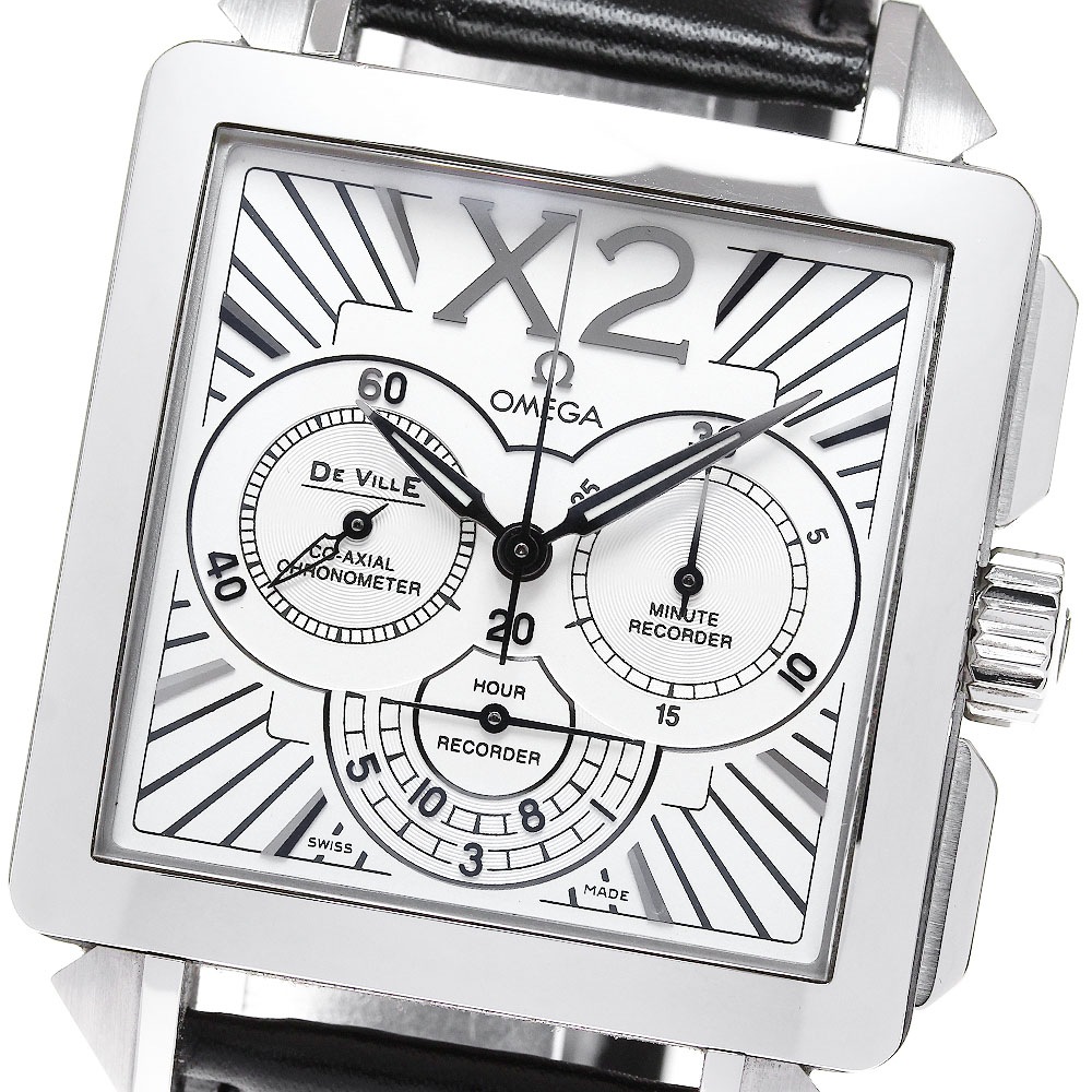 オメガ OMEGA 423.13.37.50.02.001 デビル X2 コーアクシャル クロノグラフ 自動巻き メンズ 良品 箱・保証書付き_823628【中古】